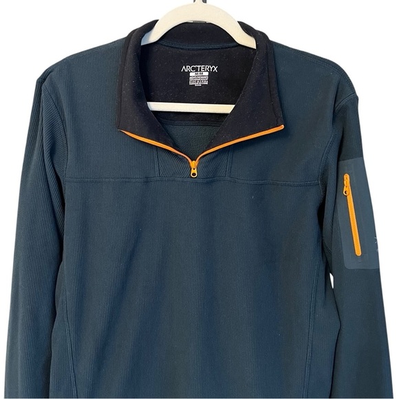Arc’teryx Polartec 1/4 Zip Fleece Pullover Mid Layer Sweatshirt Blue Medium - Picture 2 of 7